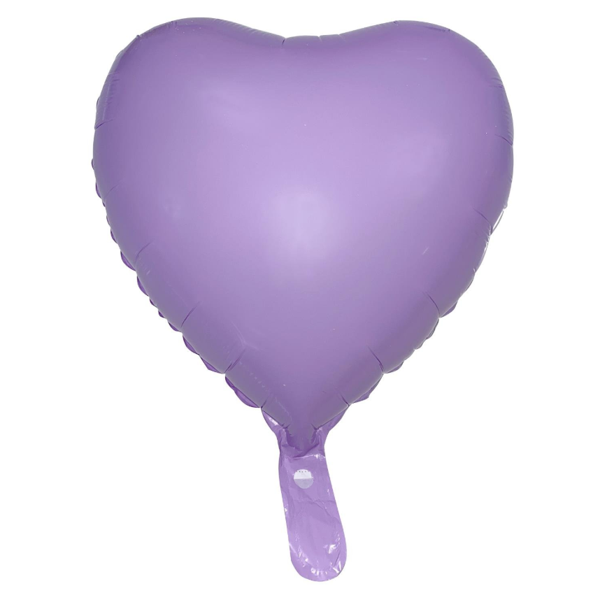 Kalp Folyo Balon Makaron Mor 18 INÇ